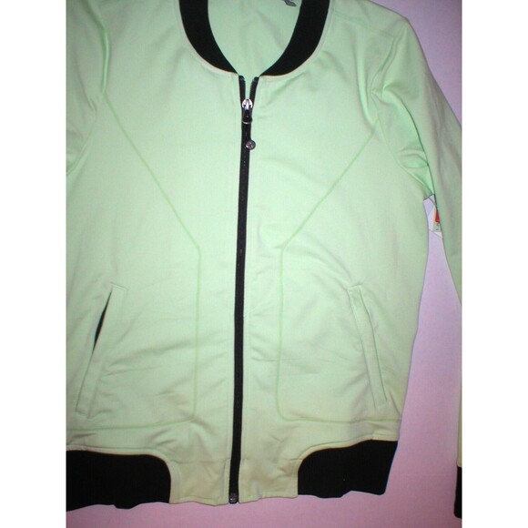 New Athleta NWT 98 Womens Recycled Jacket Green Light Bomber XS Black Bombtastic - Picture 9 of 12